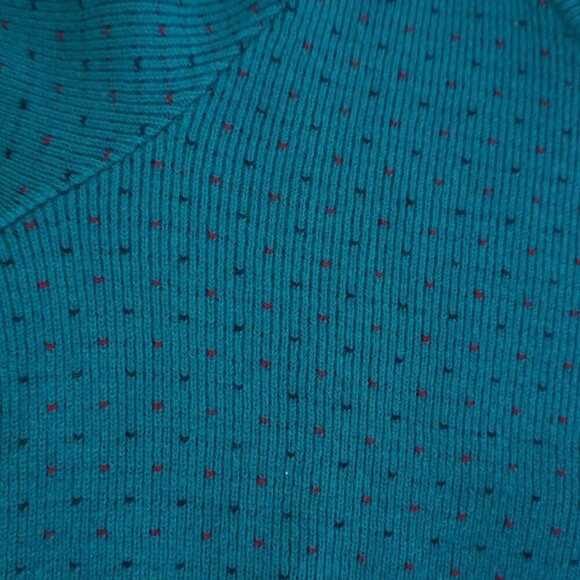 Vintage '90S Ingo Teal Green 100% Wool Eclectic Grandpa V-Neck  Sweater Medium - Picture 10 of 10